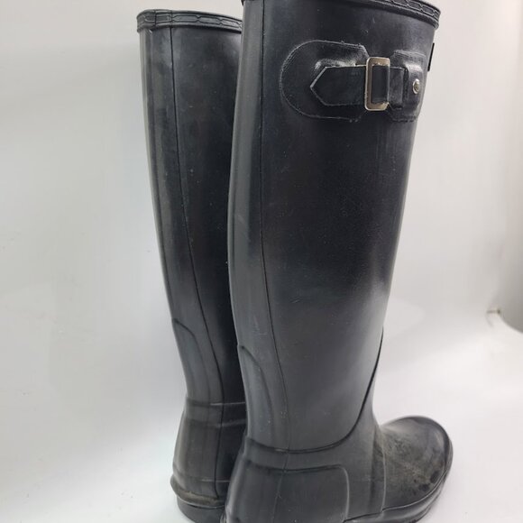 Hunter Men\'s Black Original Gloss Tall Outdoor Classic Mid-Calf Rain Boot Size 4 main image 5